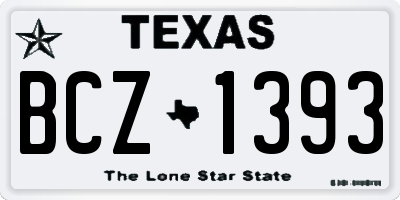 TX license plate BCZ1393