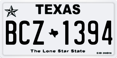TX license plate BCZ1394