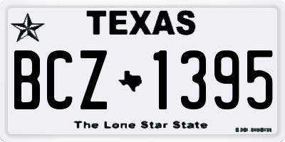 TX license plate BCZ1395