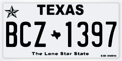 TX license plate BCZ1397