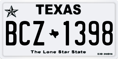 TX license plate BCZ1398