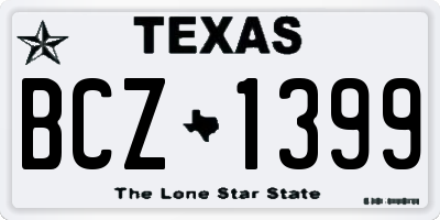 TX license plate BCZ1399