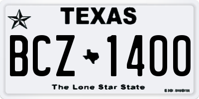 TX license plate BCZ1400