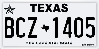 TX license plate BCZ1405