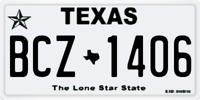 TX license plate BCZ1406