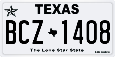 TX license plate BCZ1408