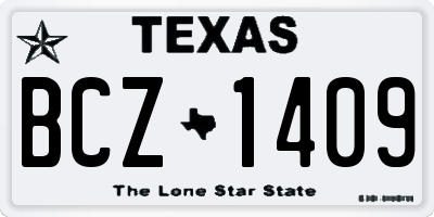 TX license plate BCZ1409