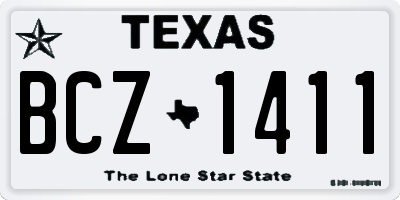 TX license plate BCZ1411