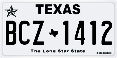 TX license plate BCZ1412