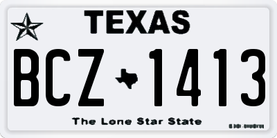 TX license plate BCZ1413