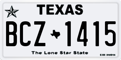 TX license plate BCZ1415
