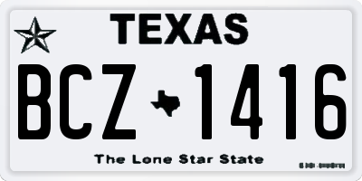 TX license plate BCZ1416