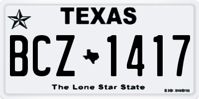 TX license plate BCZ1417