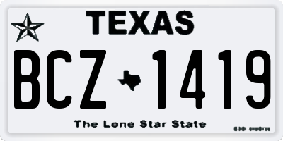 TX license plate BCZ1419