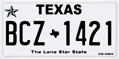TX license plate BCZ1421