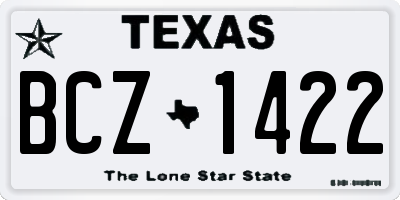 TX license plate BCZ1422