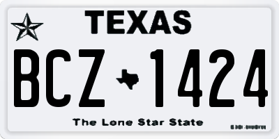 TX license plate BCZ1424