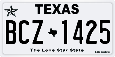 TX license plate BCZ1425