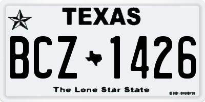 TX license plate BCZ1426