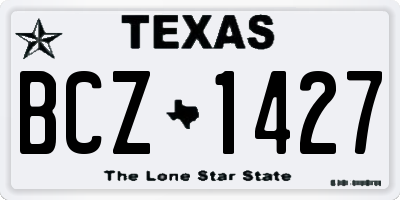 TX license plate BCZ1427