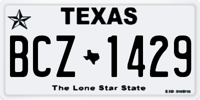 TX license plate BCZ1429