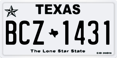 TX license plate BCZ1431