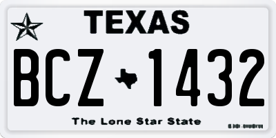 TX license plate BCZ1432