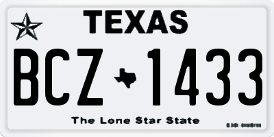 TX license plate BCZ1433