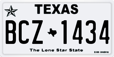 TX license plate BCZ1434