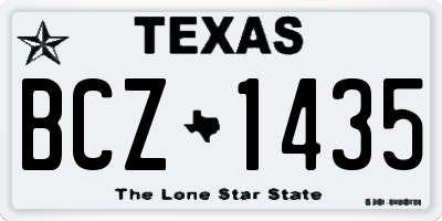TX license plate BCZ1435