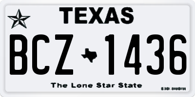TX license plate BCZ1436