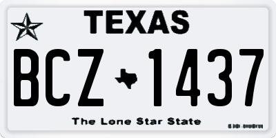 TX license plate BCZ1437