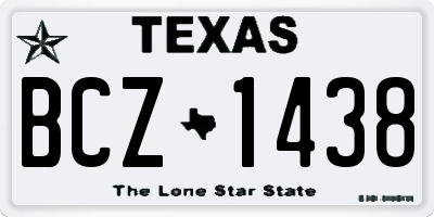 TX license plate BCZ1438