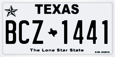 TX license plate BCZ1441
