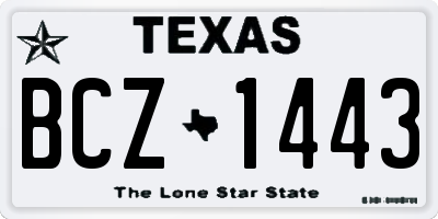 TX license plate BCZ1443