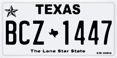 TX license plate BCZ1447