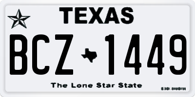 TX license plate BCZ1449