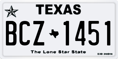 TX license plate BCZ1451
