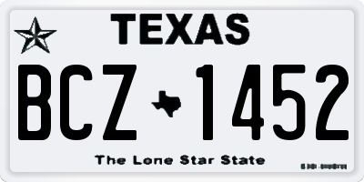 TX license plate BCZ1452