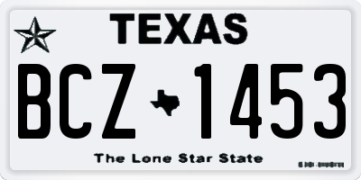 TX license plate BCZ1453