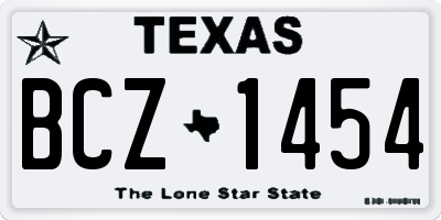 TX license plate BCZ1454