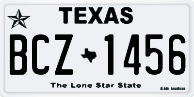 TX license plate BCZ1456
