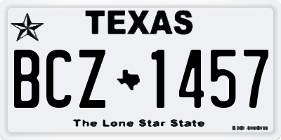 TX license plate BCZ1457
