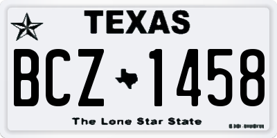 TX license plate BCZ1458