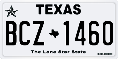 TX license plate BCZ1460