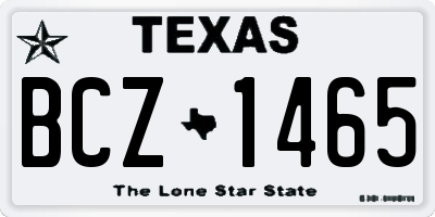 TX license plate BCZ1465