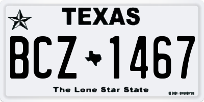 TX license plate BCZ1467