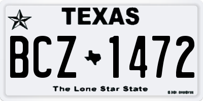 TX license plate BCZ1472