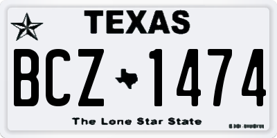 TX license plate BCZ1474