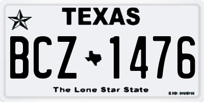 TX license plate BCZ1476